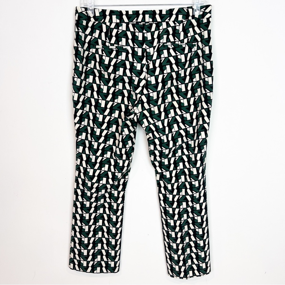 Zara Basic Green Off-White Black Pattern Flat Fro… - image 5